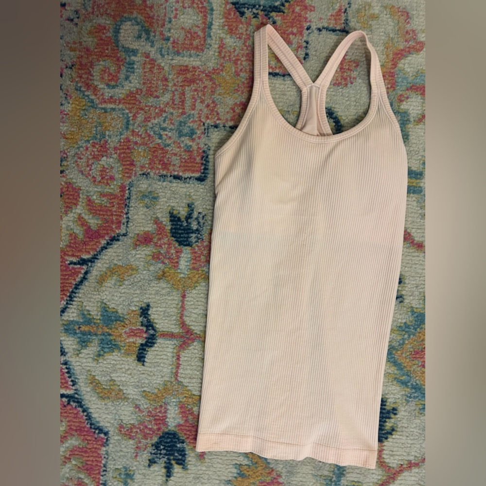 pale pink lulu lemon ribbed tank